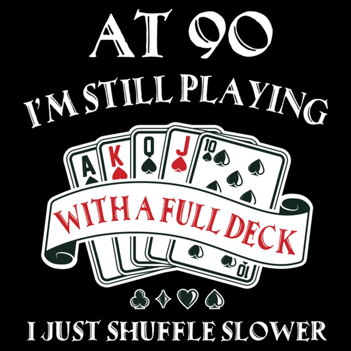 Funny 90th Birthday Gag Gift For 90 Year Old Playing Cards Meaningful Gift Drawstring Bag