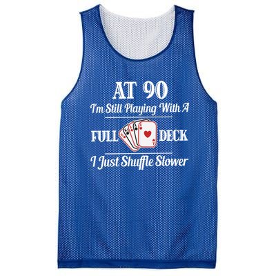 Funny 90th Birthday Gift Cool Gift 90 Year Old Cards Great Gift Mesh Reversible Basketball Jersey Tank