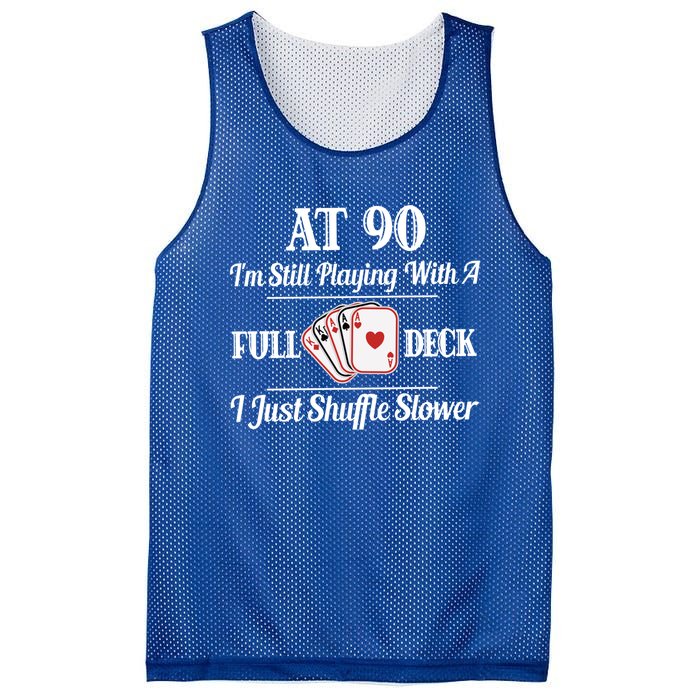 Funny 90th Birthday Gift Cool Gift 90 Year Old Cards Great Gift Mesh Reversible Basketball Jersey Tank