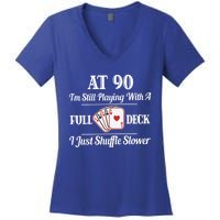 Funny 90th Birthday Gift Cool Gift 90 Year Old Cards Great Gift Women's V-Neck T-Shirt