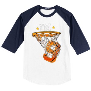 Funny 9th Birthday Basketball Im 9 6th Birthday Baseball Sleeve Shirt