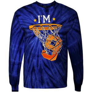 Funny 9th Birthday Basketball Im 9 6th Birthday Tie-Dye Long Sleeve Shirt