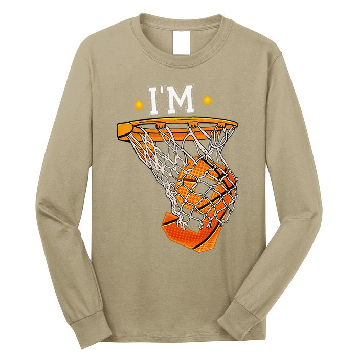 Funny 9th Birthday Basketball Im 9 6th Birthday Long Sleeve Shirt