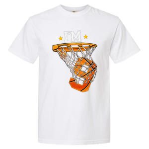 Funny 9th Birthday Basketball Im 9 6th Birthday Garment-Dyed Heavyweight T-Shirt