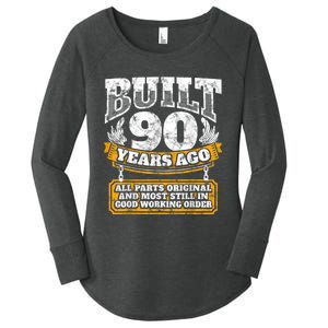 Funny 90th Birthday Shirt B-Day Gift Saying Age 90 Year Joke Women's Perfect Tri Tunic Long Sleeve Shirt