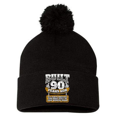 Funny 90th Birthday Shirt B-Day Gift Saying Age 90 Year Joke Pom Pom 12in Knit Beanie