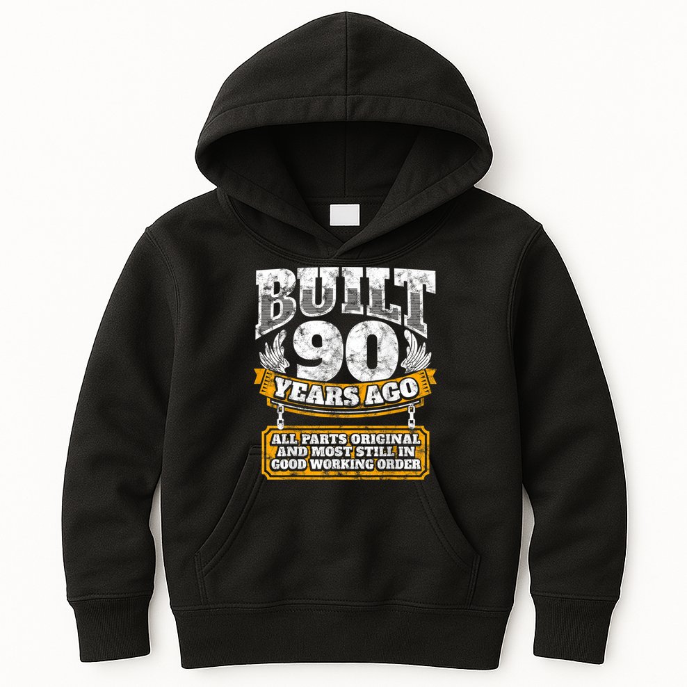 Funny 90th Birthday Shirt B-Day Gift Saying Age 90 Year Joke Kids Hoodie