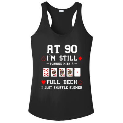 Funny 90th Birthday Gift 90 Year Old Cards Ladies PosiCharge Competitor Racerback Tank