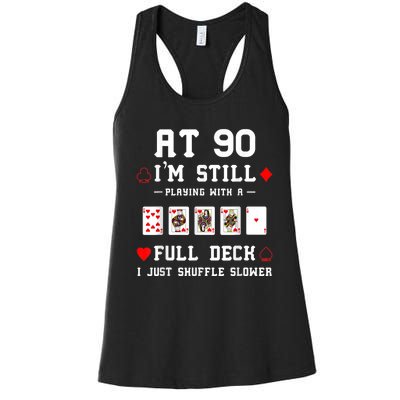 Funny 90th Birthday Gift 90 Year Old Cards Women's Racerback Tank