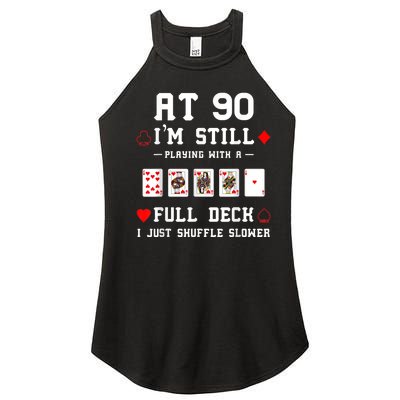 Funny 90th Birthday Gift 90 Year Old Cards Women’s Perfect Tri Rocker Tank