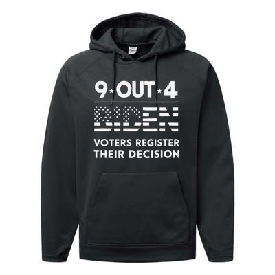 Funny 9 Out Of 4 Biden Voters Regret Their Decision Usa Flag Performance Fleece Hoodie