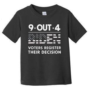 Funny 9 Out Of 4 Biden Voters Regret Their Decision Usa Flag Toddler T-Shirt