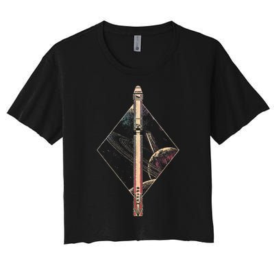 Falcon 9 Rocket Launch Vehicle Spaceflight Space Women's Crop Top Tee