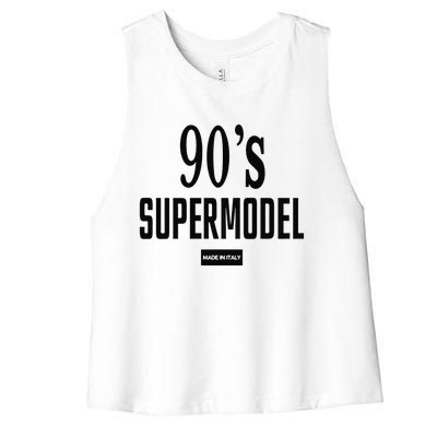 Funny 90S Supermodel Vintage Trendy Women's Racerback Cropped Tank