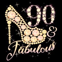 Fabulous & 90 Sparkly Heel 90th Birthday Cooling Performance Crew T-Shirt
