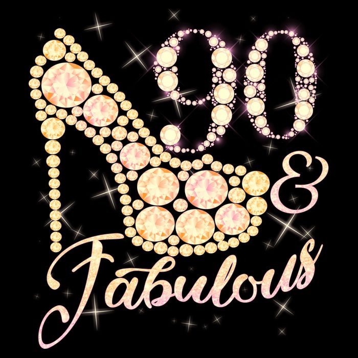 Fabulous & 90 Sparkly Heel 90th Birthday Cooling Performance Crew T-Shirt