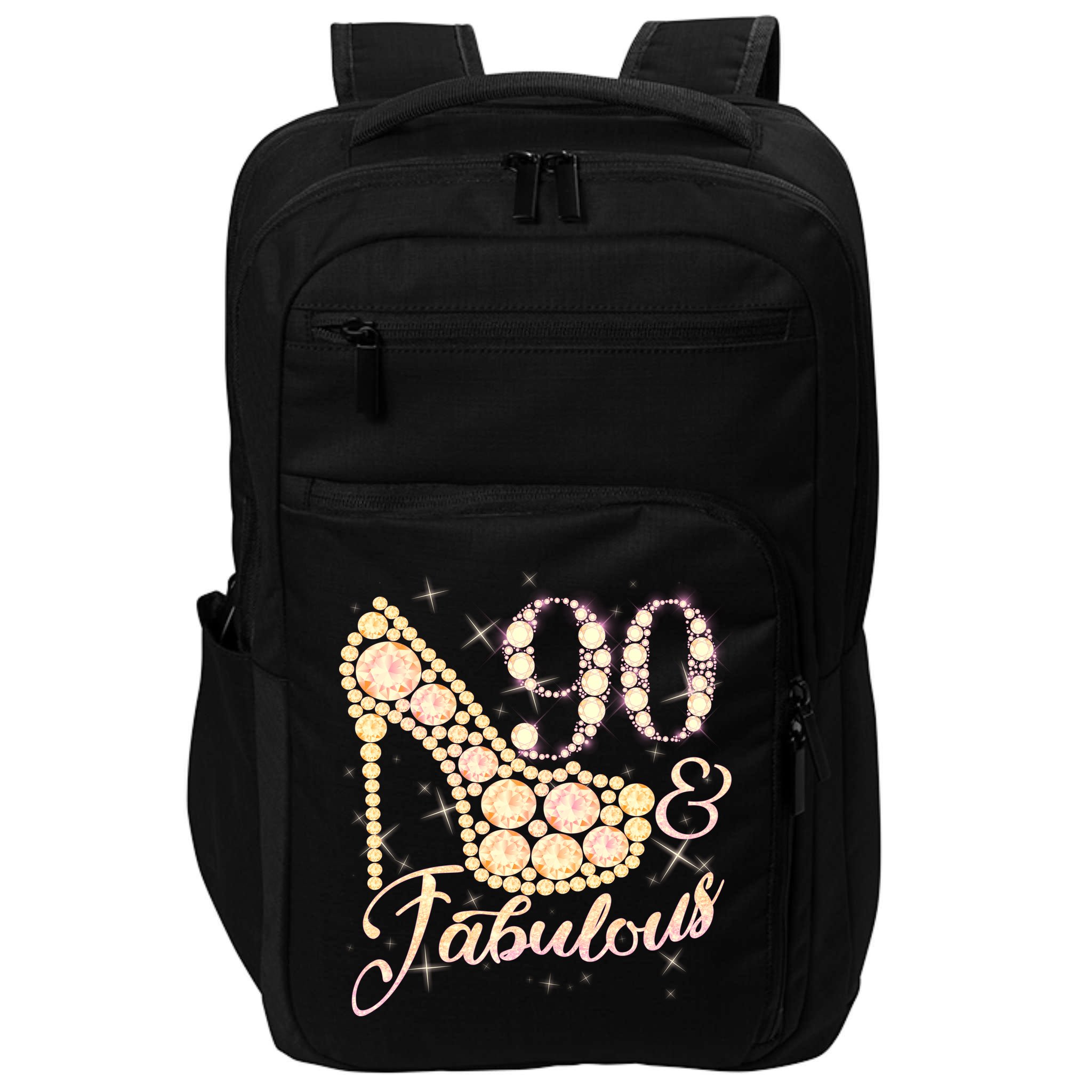 Fabulous & 90 Sparkly Heel 90th Birthday Impact Tech Backpack