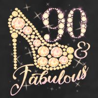Fabulous & 90 Sparkly Heel 90th Birthday Trucker Hat