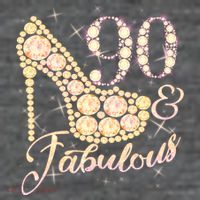 Fabulous & 90 Sparkly Heel 90th Birthday Flatbill Hat