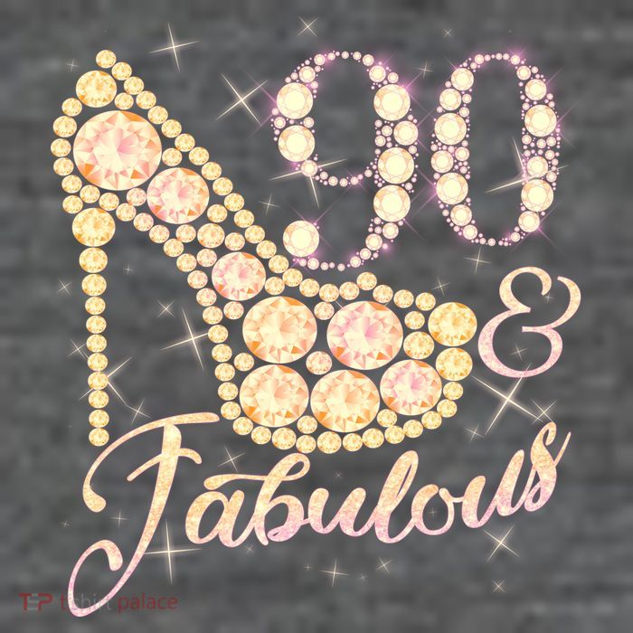 Fabulous & 90 Sparkly Heel 90th Birthday Flatbill Hat