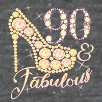 Fabulous & 90 Sparkly Heel 90th Birthday Premium T-Shirt