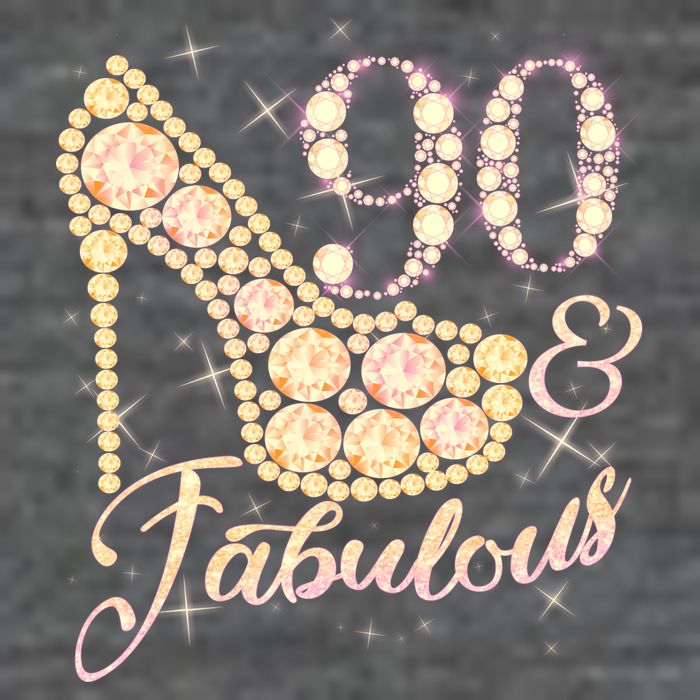 Fabulous & 90 Sparkly Heel 90th Birthday Premium T-Shirt