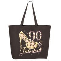 Fabulous & 90 Sparkly Heel 90th Birthday 25L Jumbo Tote
