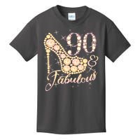 Fabulous & 90 Sparkly Heel 90th Birthday Kids T-Shirt