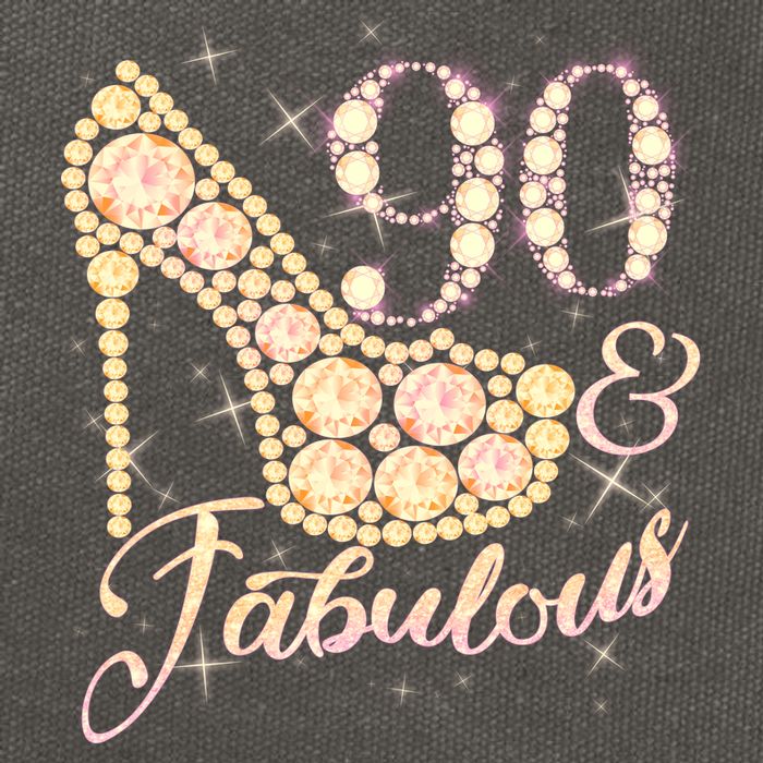 Fabulous & 90 Sparkly Heel 90th Birthday Cotton Canvas Backpack