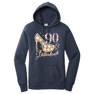 Fabulous & 90 Sparkly Heel 90th Birthday Women's Pullover Hoodie