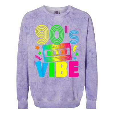 Funny 90s Vibe Retro 1990s 90s Styles Costume Party Outfit Colorblast Crewneck Sweatshirt