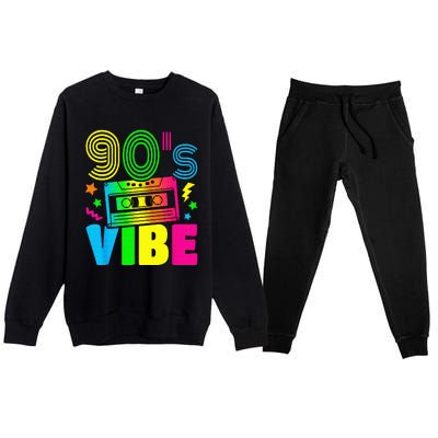 Funny 90s Vibe Retro 1990s 90s Styles Costume Party Outfit Premium Crewneck Sweatsuit Set