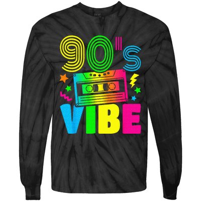 Funny 90s Vibe Retro 1990s 90s Styles Costume Party Outfit Tie-Dye Long Sleeve Shirt