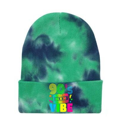 Funny 90s Vibe Retro 1990s 90s Styles Costume Party Outfit Tie Dye 12in Knit Beanie