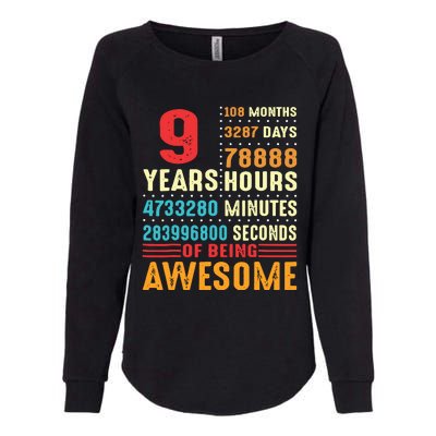 Funny 9 Years Old 9th Birthday Vintage Retro 108 Months 1 1 Womens California Wash Sweatshirt