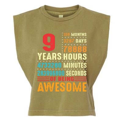 Funny 9 Years Old 9th Birthday Vintage Retro 108 Months 1 1 Garment-Dyed Women's Muscle Tee