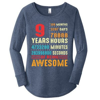 Funny 9 Years Old 9th Birthday Vintage Retro 108 Months 1 1 Women's Perfect Tri Tunic Long Sleeve Shirt