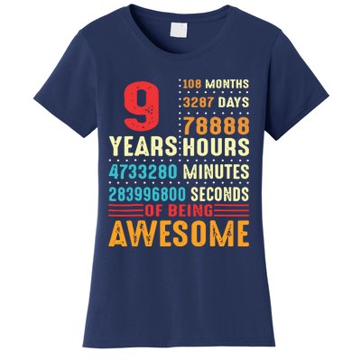 Funny 9 Years Old 9th Birthday Vintage Retro 108 Months 1 1 Women's T-Shirt