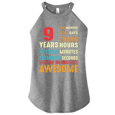 Funny 9 Years Old 9th Birthday Vintage Retro 108 Months 1 1 Women's Perfect Tri Rocker Tank