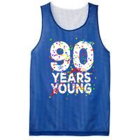 Funny 90 Years Young Happy 90th Birthday Cute Gift Great Gift Mesh Reversible Basketball Jersey Tank