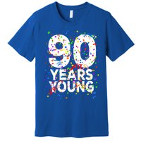 Funny 90 Years Young Happy 90th Birthday Cute Gift Great Gift Premium T-Shirt