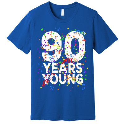 Funny 90 Years Young Happy 90th Birthday Cute Gift Great Gift Premium T-Shirt