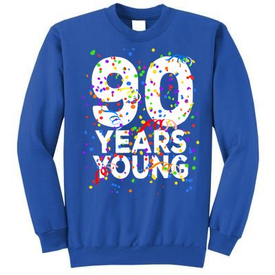 Funny 90 Years Young Happy 90th Birthday Cute Gift Great Gift Tall Sweatshirt