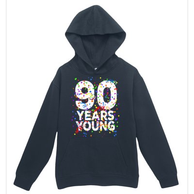 Funny 90 Years Young Happy 90th Birthday Cute Gift Great Gift Urban Pullover Hoodie