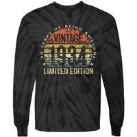 Funny 90 Year Old Gifts Vintage 1934 Limited Edition 90th Birthday Tie-Dye Long Sleeve Shirt