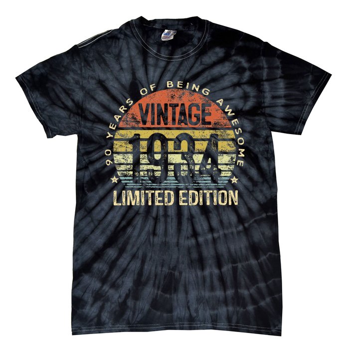 Funny 90 Year Old Gifts Vintage 1934 Limited Edition 90th Birthday Tie-Dye T-Shirt