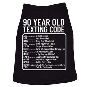 Funny 90 Year Old Texting Code Birthday Doggie Tank