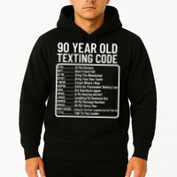 Funny 90 Year Old Texting Code Birthday Hoodie