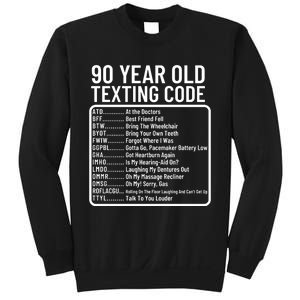 Funny 90 Year Old Texting Code Birthday Sweatshirt