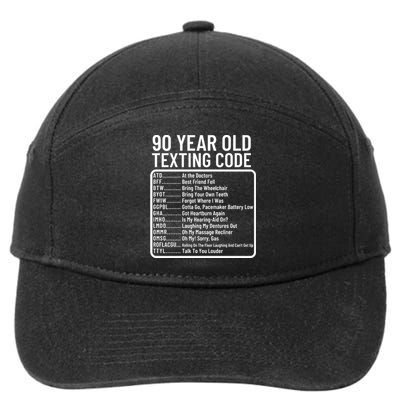 Funny 90 Year Old Texting Code Birthday 7-Panel Snapback Hat